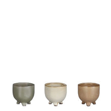 Load image into Gallery viewer, Round Ceramic Plant Pots With Feet

