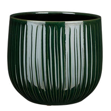 Load image into Gallery viewer, Dark Green Ribble Plant Pots - *Local Delivery or Local Pick Up Only*
